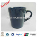Promotional Cheap V Shape Various Pure Color Glazed Ceramic Coffee Mugs